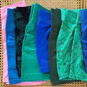 11 SCRUNCH ATHLETIC GYM SHORTS- Green, Blue, Brown, Tie Dye, Pink & Black XXS-M